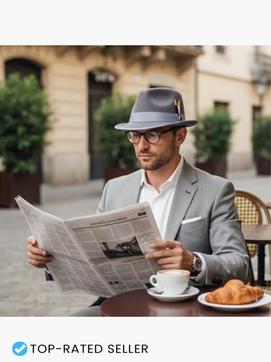 Unisex Short Brim Trilby Fedora Hat with Feather Panama Dress Hat Elegant main image 6
